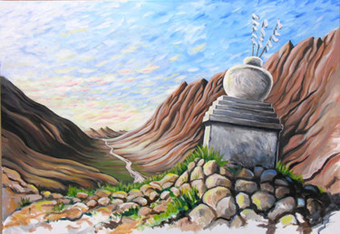 Pintura titulada "shorten au Zanskar" por Francis Macard, Obra de arte original, Acrílico Montado en Bastidor de camilla de…
