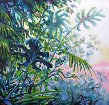 Painting titled "Jungle" by Francis Macard, Original Artwork, Acrylic Mounted on Wood Stretcher frame