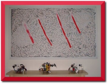 Painting titled "oeuvre robotique" by Francis Simon, Original Artwork