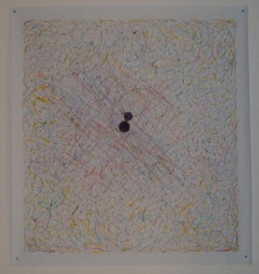 Painting titled "2 black points" by Francis Simon, Original Artwork