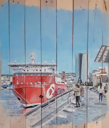 Peinture intitulée "depart pour l ile d…" par Francis Stanzione, Œuvre d'art originale, Acrylique