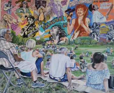 Peinture intitulée "génération Woodstock" par Francis Stanzione, Œuvre d'art originale, Acrylique