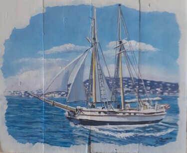 Pittura intitolato "le voilier" da Francis Stanzione, Opera d'arte originale, Acrilico