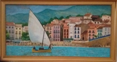 Painting titled "baie de Banyuls" by Francis Williaume, Original Artwork, Oil