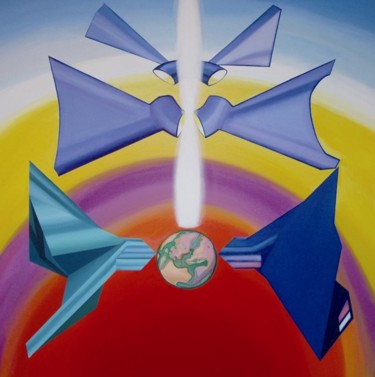 Pintura titulada "Paz en el Universo" por Francisca Blázquez, Obra de arte original, Oleo
