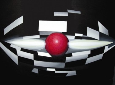 Pintura titulada "Esfera roja" por Francisca Blázquez, Obra de arte original, Oleo