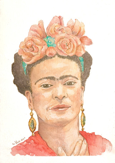 Pintura intitulada "Frida Kahlo" por Maria Francisca Falcão, Obras de arte originais, Lápis