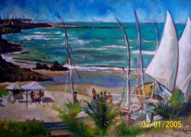 Ζωγραφική με τίτλο "praia de areias pre…" από Francisco Eduardo, Αυθεντικά έργα τέχνης