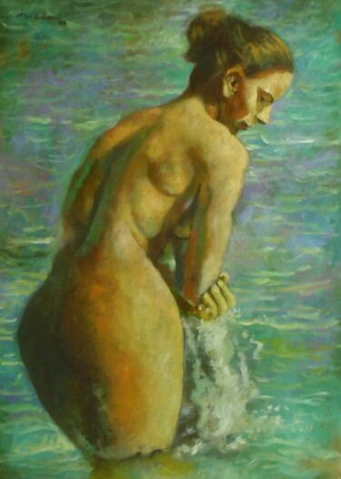 Peinture intitulée "o banho" par Francisco Eduardo, Œuvre d'art originale