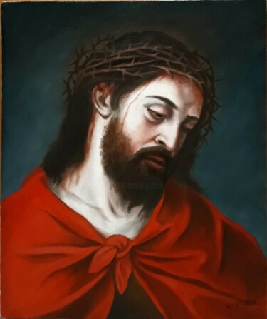Painting titled "Cristo" by Francisco F, Original Artwork, Oil