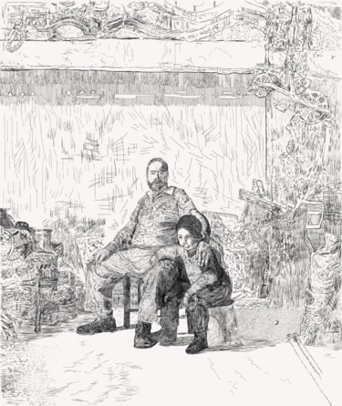 Dibujo titulada "abuelo-bodega.jpg" por Francisco García Delgado, Obra de arte original, Otro