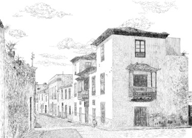 Dibujo titulada "calle-de-la-orovata…" por Francisco García Delgado, Obra de arte original