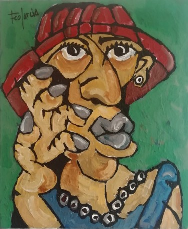Pintura titulada "Sombrero rojo" por Francisco Garcia Verdugo, Obra de arte original, Acrílico
