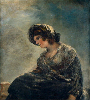 Painting titled "La laitière de Bord…" by Francisco Goya, Original Artwork, Oil