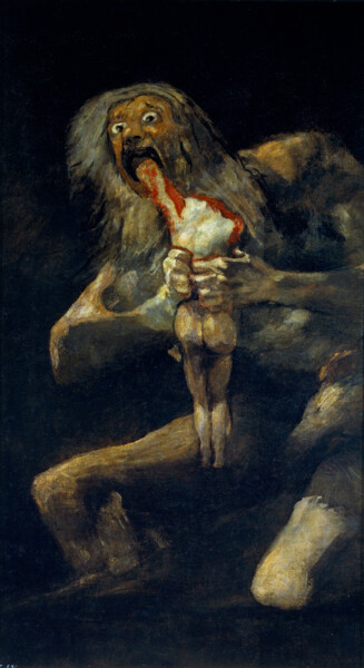 Pintura titulada "Saturn Devouring Hi…" por Francisco Goya, Obra de arte original, Oleo
