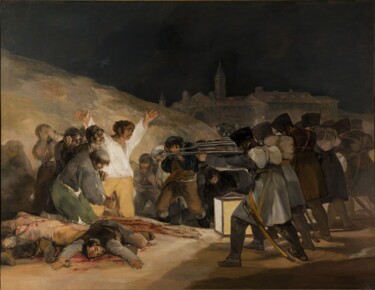 Painting titled "Le 3 mai 1808" by Francisco Goya, Original Artwork, Oil