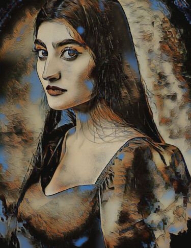 Digital Arts titled "Retrato de mujer" by Francisco Lopez Bermudez, Original Artwork, Digital Painting