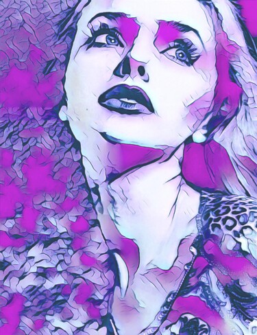 Arte digital titulada "Retrato en violeta" por Francisco Lopez Bermudez, Obra de arte original, Fotografía digital