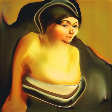 Arts numériques intitulée "Mujer con pecho des…" par Francisco Lopez Bermudez, Œuvre d'art originale, Peinture numérique