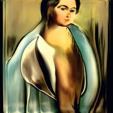 Digitale Kunst mit dem Titel "Mujer vistiendose" von Francisco Lopez Bermudez, Original-Kunstwerk, Digitale Malerei
