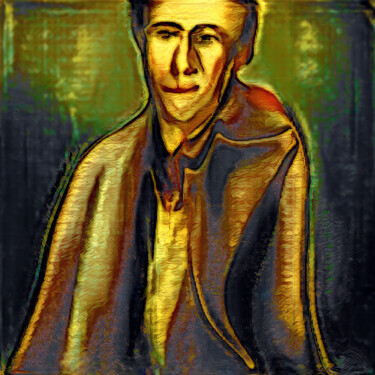 Digital Arts titled "Hombre con abrigo" by Francisco Lopez Bermudez, Original Artwork, Digital Painting