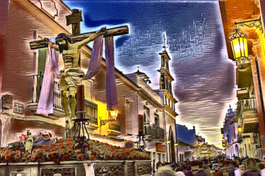 Arts numériques intitulée "Cristo crucificado" par Francisco Lopez Bermudez, Œuvre d'art originale, Peinture numérique