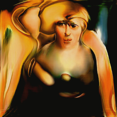 Digitale Kunst mit dem Titel "Retrato de mujer 3" von Francisco Lopez Bermudez, Original-Kunstwerk, Digitale Malerei