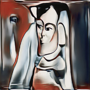 Arte digital titulada "Mujer pensativa" por Francisco Lopez Bermudez, Obra de arte original, Pintura Digital