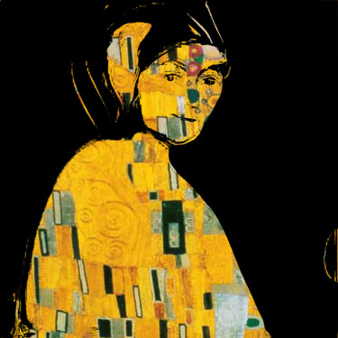 Digital Arts titled "Mujer con tocado 2" by Francisco Lopez Bermudez, Original Artwork, Digital Painting