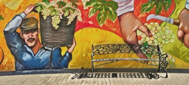 Digitale Kunst mit dem Titel "Hombre en la vendim…" von Francisco Lopez Bermudez, Original-Kunstwerk, Digitale Malerei