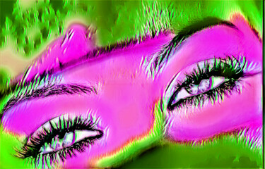 Arte digital titulada "Ojos de mujer" por Francisco Lopez Bermudez, Obra de arte original, Pintura Digital