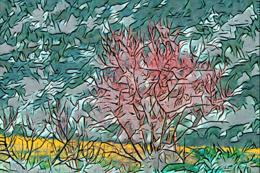 Digitale Kunst mit dem Titel "Paisaje con arbol 2" von Francisco Lopez Bermudez, Original-Kunstwerk, Digitale Malerei