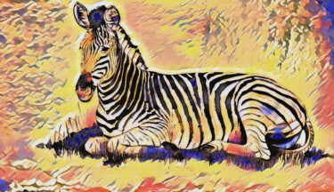 Цифровое искусство под названием "Cebra" - Francisco Lopez Bermudez, Подлинное произведение искусства, Цифровая живопись