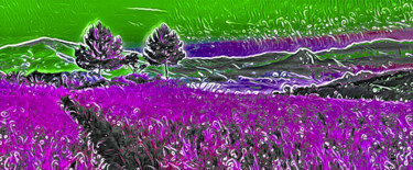 Digitale Kunst mit dem Titel "Paisaje en violeta" von Francisco Lopez Bermudez, Original-Kunstwerk, Digitale Malerei