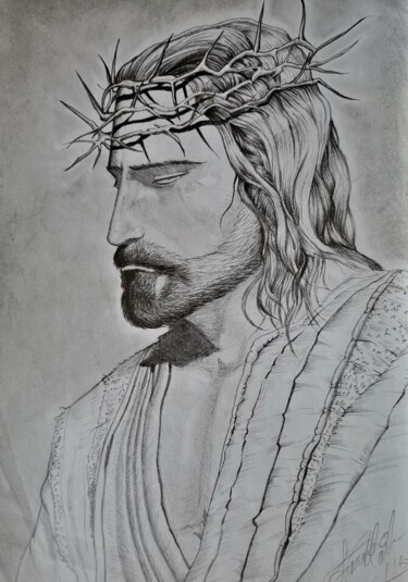 Dessin intitulée "Cristo" par Francisco Martin, Œuvre d'art originale, Graphite