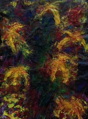 Peinture intitulée "bouquet d'iris" par Francisco Mendes, Œuvre d'art originale, Huile