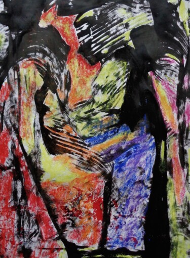 Pintura titulada "survie en couleur" por Francisco Mendes, Obra de arte original, Tinta
