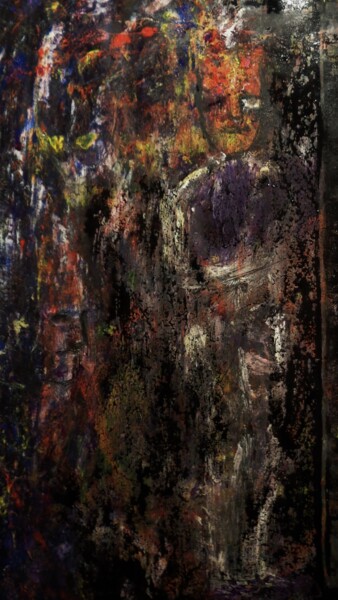 Peinture intitulée "j'ai peur du noir" par Francisco Mendes, Œuvre d'art originale, Huile