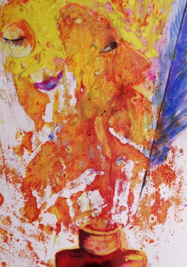 Peinture intitulée "la plume et l'encri…" par Francisco Mendes, Œuvre d'art originale, Encre