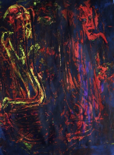 Pittura intitolato "moi humain" da Francisco Mendes, Opera d'arte originale, Olio