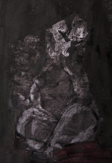 Schilderij getiteld "pétri de douleur re…" door Francisco Mendes, Origineel Kunstwerk, Inkt