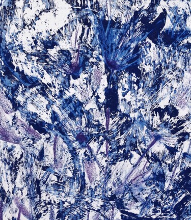Peinture intitulée "chardon bleu" par Francisco Mendes, Œuvre d'art originale, Huile