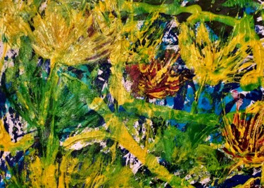 Pintura titulada "chrysanthème" por Francisco Mendes, Obra de arte original, Acrílico