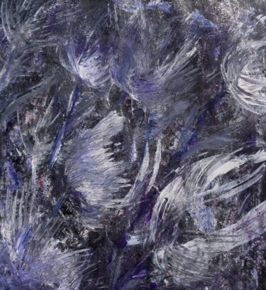 Peinture intitulée "chrysanthème au vent" par Francisco Mendes, Œuvre d'art originale, Acrylique