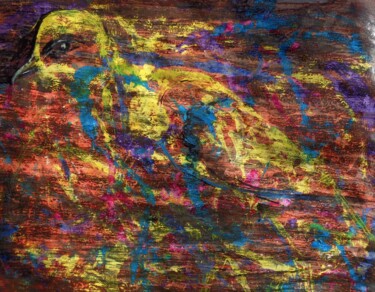 Peinture intitulée "l'oiseau" par Francisco Mendes, Œuvre d'art originale, Acrylique
