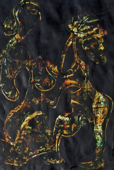 Pittura intitolato "une danse une transe" da Francisco Mendes, Opera d'arte originale, Acrilico