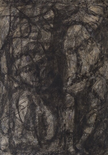 Painting titled "Dante" by Francisco Mendes, Original Artwork, Charcoal