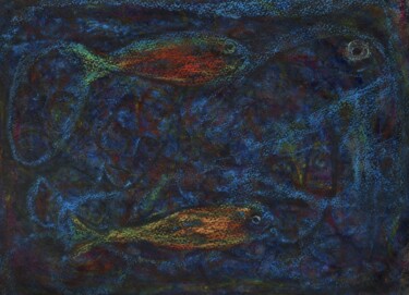Peinture intitulée "fait gaffe les pois…" par Francisco Mendes, Œuvre d'art originale, Pastel