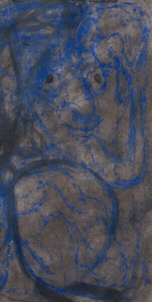 Pittura intitolato "Monsieur Patate bleu" da Francisco Mendes, Opera d'arte originale, Pastello