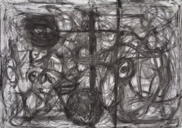 Картина под названием "marre du papier de…" - Francisco Mendes, Подлинное произведение искусства, Древесный уголь